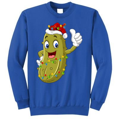 Pickle Fruit Lover Xmas Santa Hat Pickle Christmas Gift Sweatshirt