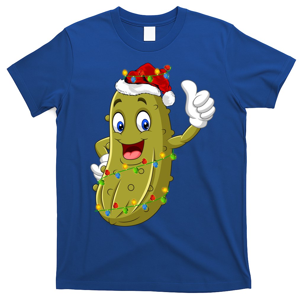 Pickle Fruit Lover Xmas Santa Hat Pickle Christmas Gift T-Shirt