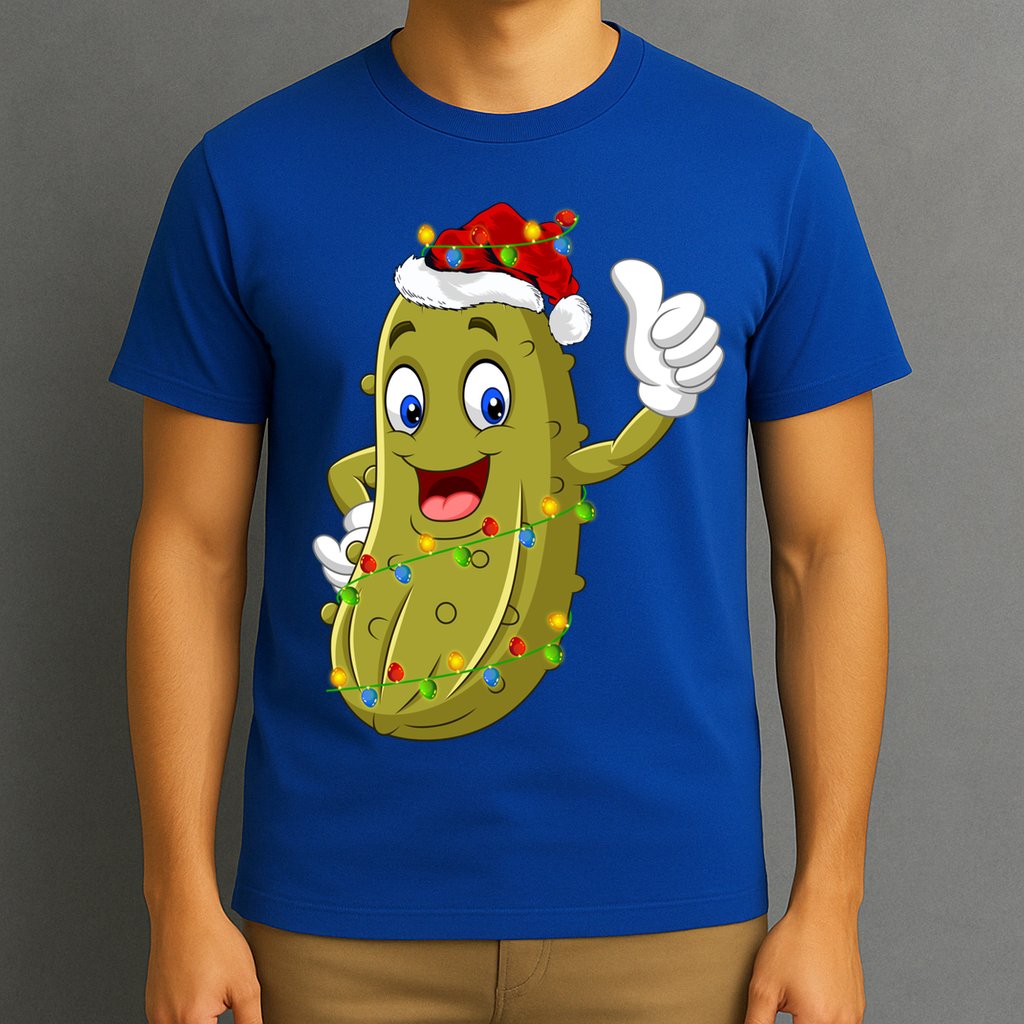 Pickle Fruit Lover Xmas Santa Hat Pickle Christmas Gift T-Shirt