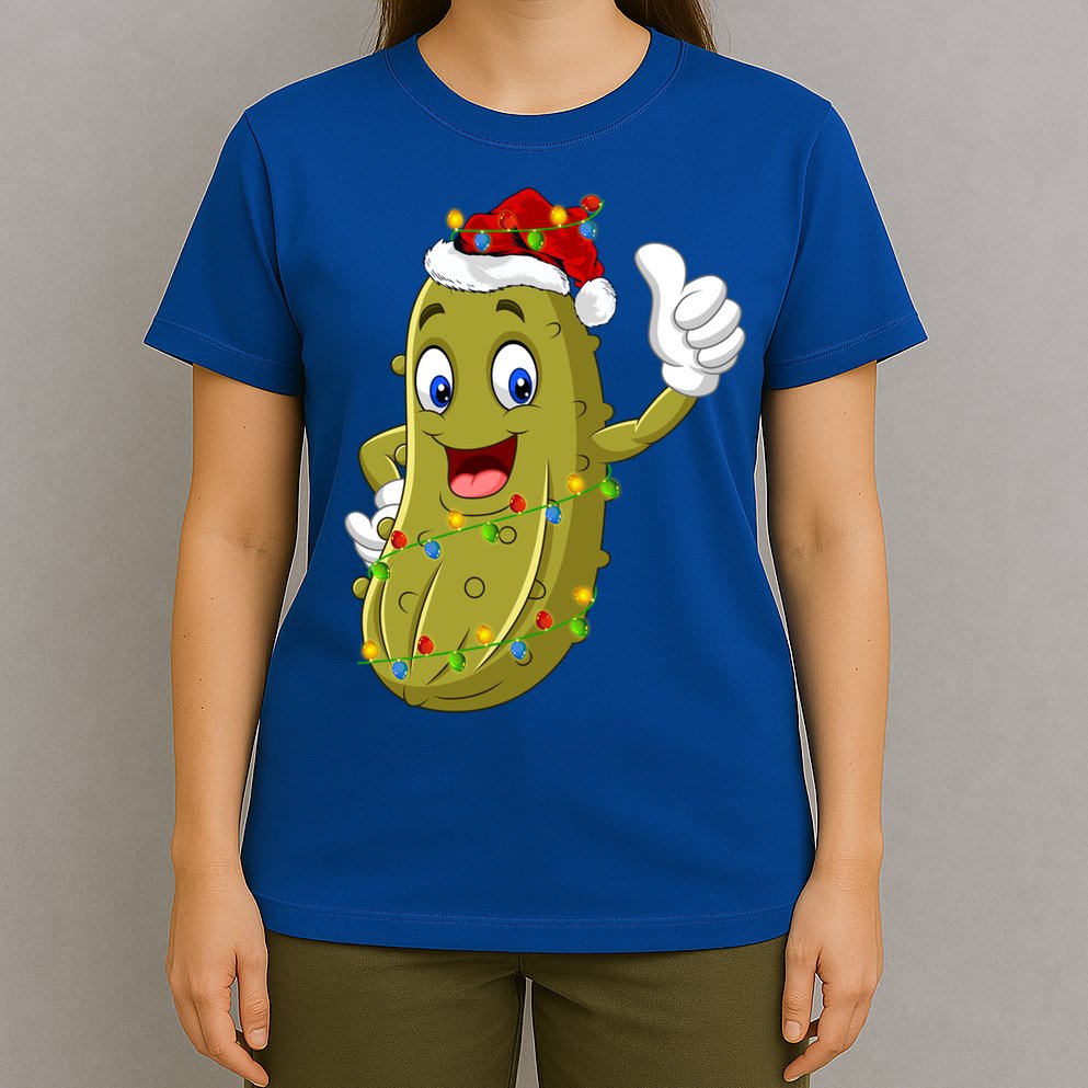 Pickle Fruit Lover Xmas Santa Hat Pickle Christmas Gift T-Shirt