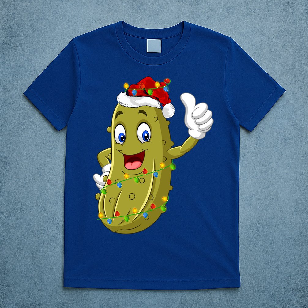 Pickle Fruit Lover Xmas Santa Hat Pickle Christmas Gift T-Shirt