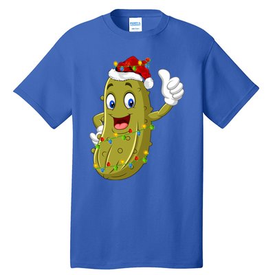 Pickle Fruit Lover Xmas Santa Hat Pickle Christmas Gift Tall T-Shirt