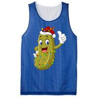 Pickle Fruit Lover Xmas Santa Hat Pickle Christmas Gift Mesh Reversible Basketball Jersey Tank