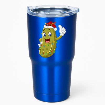 Pickle Fruit Lover Xmas Santa Hat Pickle Christmas Gift Tumbler