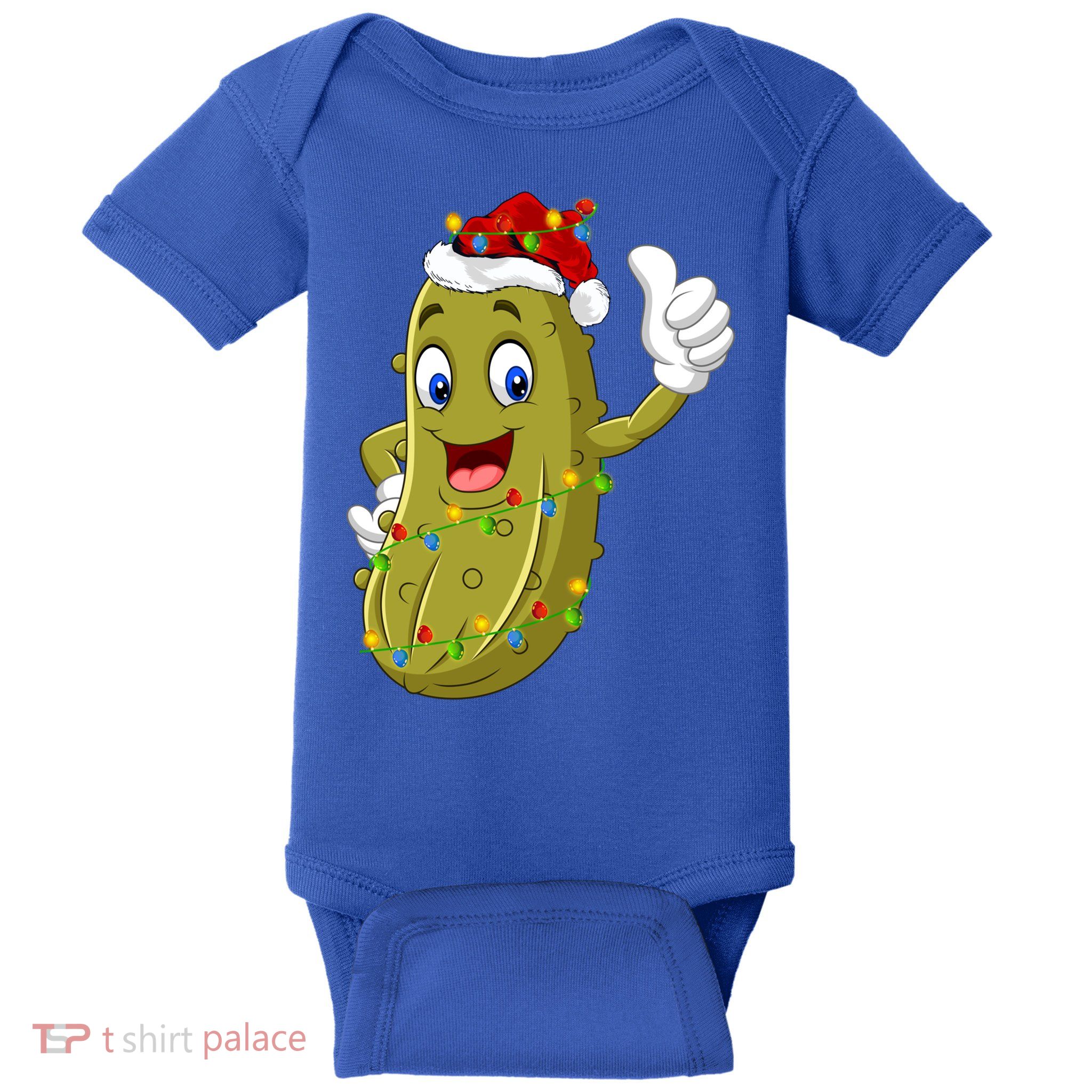 Pickle Fruit Lover Xmas Santa Hat Pickle Christmas Gift Baby Bodysuit