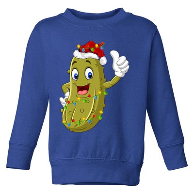 Pickle Fruit Lover Xmas Santa Hat Pickle Christmas Gift Toddler Sweatshirt