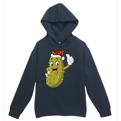 Pickle Fruit Lover Xmas Santa Hat Pickle Christmas Gift Urban Pullover Hoodie