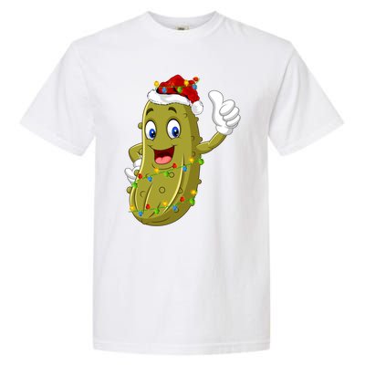 Pickle Fruit Lover Xmas Santa Hat Pickle Christmas Gift Garment-Dyed Heavyweight T-Shirt