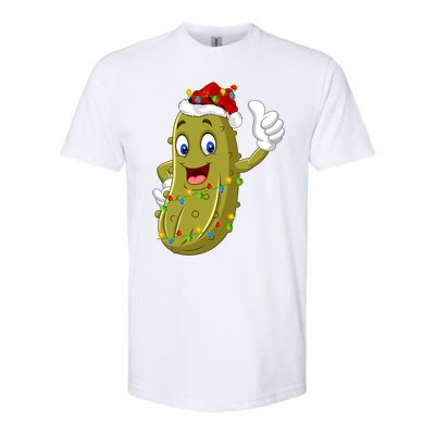 Pickle Fruit Lover Xmas Santa Hat Pickle Christmas Gift Softstyle CVC T-Shirt