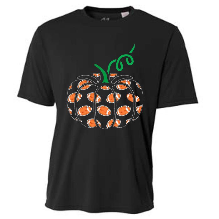 Pumpkin Football Lazy Halloween Costume Cool Sport Cooling Performance Crew T-Shirt