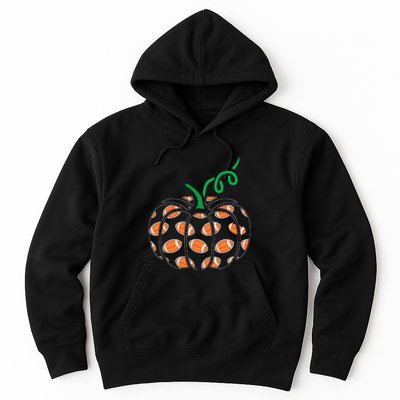 Pumpkin Football Lazy Halloween Costume Cool Sport Hoodie