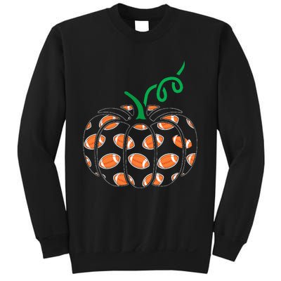 Pumpkin Football Lazy Halloween Costume Cool Sport Sweatshirt