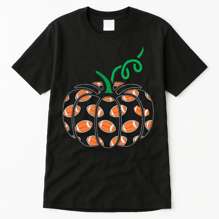 Pumpkin Football Lazy Halloween Costume Cool Sport Tall T-Shirt