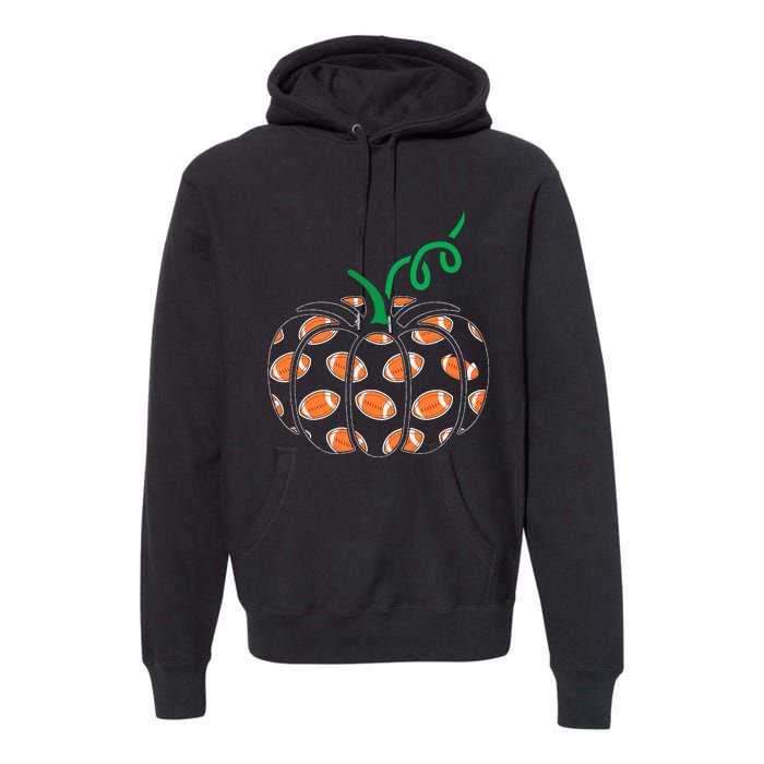 Pumpkin Football Lazy Halloween Costume Cool Sport Premium Hoodie