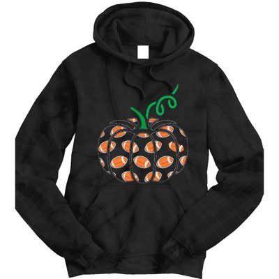 Pumpkin Football Lazy Halloween Costume Cool Sport Tie Dye Hoodie