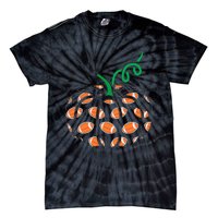 Pumpkin Football Lazy Halloween Costume Cool Sport Tie-Dye T-Shirt