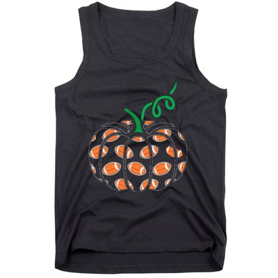 Pumpkin Football Lazy Halloween Costume Cool Sport Tank Top