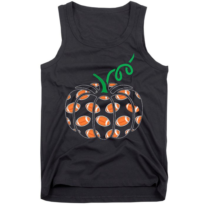 Pumpkin Football Lazy Halloween Costume Cool Sport Tank Top