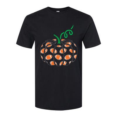 Pumpkin Football Lazy Halloween Costume Cool Sport Softstyle CVC T-Shirt