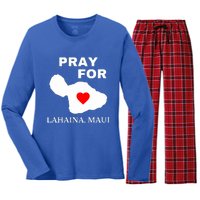 Pray For Lahaina Maui Wildfire Lahaina Gift Women's Long Sleeve Flannel Pajama Set 