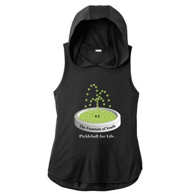 Pickleball For Life Fountain Green Ladies PosiCharge Tri-Blend Wicking Draft Hoodie Tank