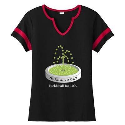 Pickleball For Life Fountain Green Ladies Halftime Notch Neck Tee