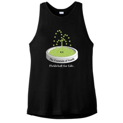 Pickleball For Life Fountain Green Ladies PosiCharge Tri-Blend Wicking Tank