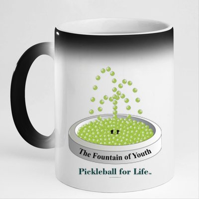 Pickleball For Life Fountain Green 11oz Black Color Changing Mug