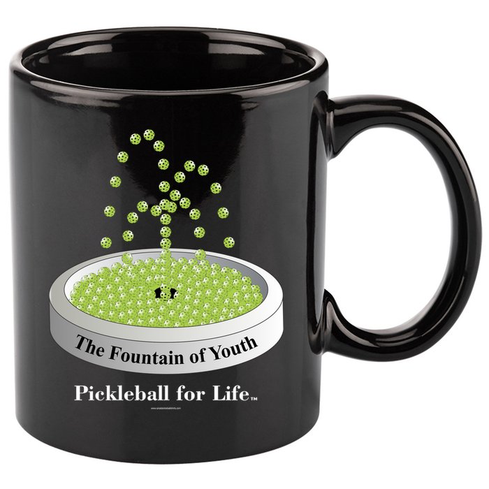 Pickleball For Life Fountain Green 11oz C Handle Ceramic Mug