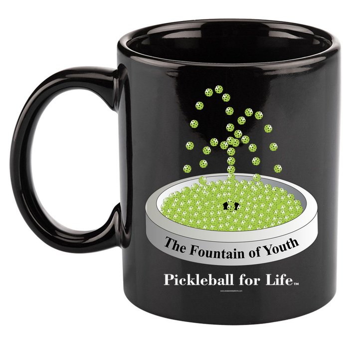 Pickleball For Life Fountain Green 11oz C Handle Ceramic Mug