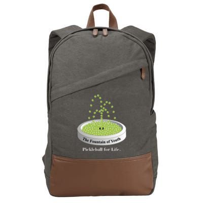 Pickleball For Life Fountain Green Cotton Canvas Backpack