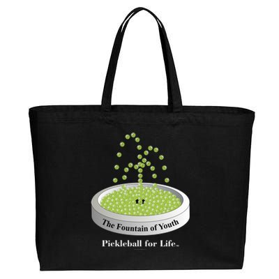 Pickleball For Life Fountain Green Cotton Canvas Jumbo Tote