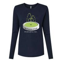 Pickleball For Life Fountain Green Womens Cotton Relaxed Long Sleeve T-Shirt