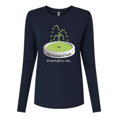 Pickleball For Life Fountain Green Womens Cotton Relaxed Long Sleeve T-Shirt