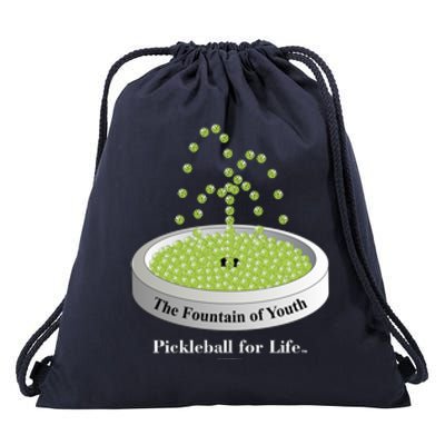 Pickleball For Life Fountain Green Drawstring Bag