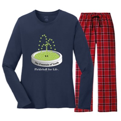 Pickleball For Life Fountain Green Women's Long Sleeve Flannel Pajama Set 