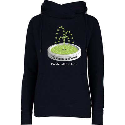 Pickleball For Life Fountain Green Womens Funnel Neck Pullover Hood