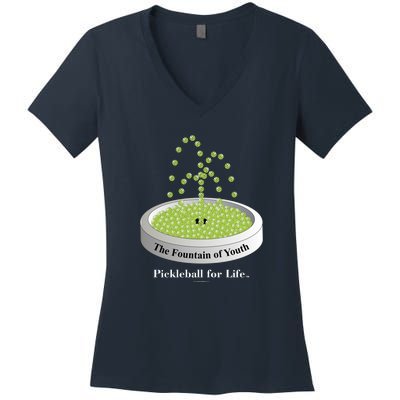 Pickleball For Life Fountain Green Women's V-Neck T-Shirt