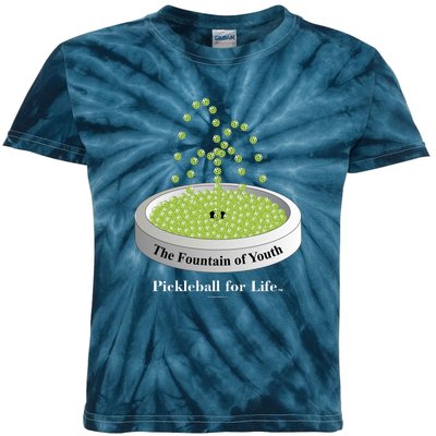 Pickleball For Life Fountain Green Kids Tie-Dye T-Shirt