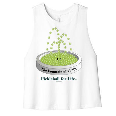 Pickleball For Life Fountain Green Women's Racerback Cropped Tank