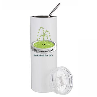 Pickleball For Life Fountain Green Stainless Steel Tumbler