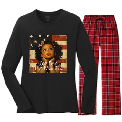 Patriotic Future Leader Women's Long Sleeve Flannel Pajama Set 