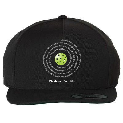 Pickleball For Life One More Game Spiral Wool Snapback Cap