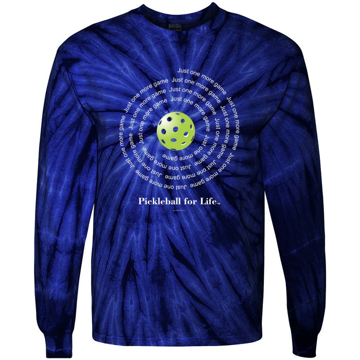 Pickleball For Life One More Game Spiral Tie-Dye Long Sleeve Shirt