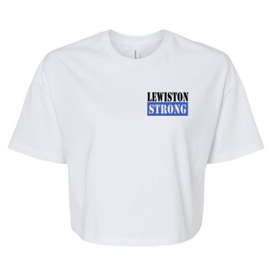 Pray For Lewiston Strong Bella+Canvas Jersey Crop Tee