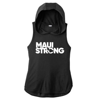 Pray For Maui Hawaii Strong Ladies PosiCharge Tri-Blend Wicking Draft Hoodie Tank