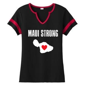 Pray For Maui Hawaii Strong Ladies Halftime Notch Neck Tee