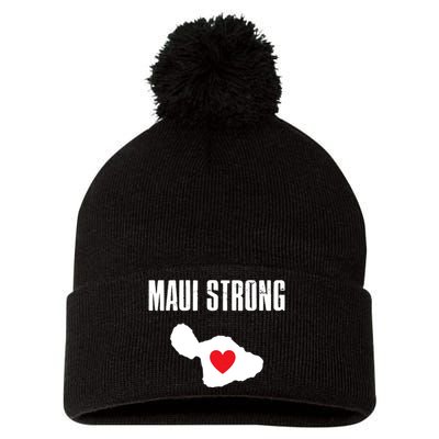 Pray For Maui Hawaii Strong Pom Pom 12in Knit Beanie