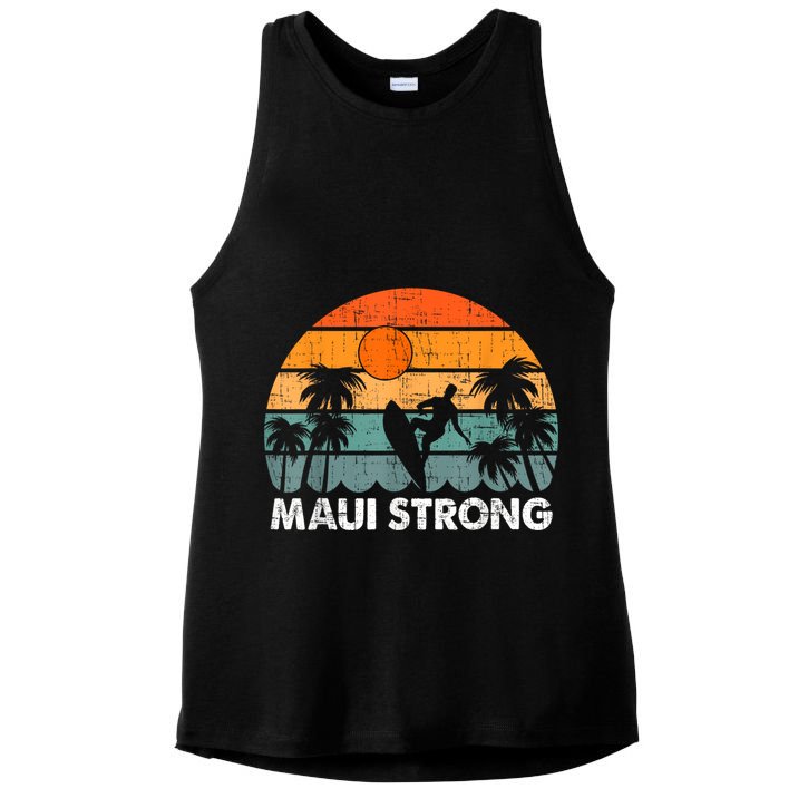 Pray For Maui Hawaii Strong Maui Ladies PosiCharge Tri-Blend Wicking Tank