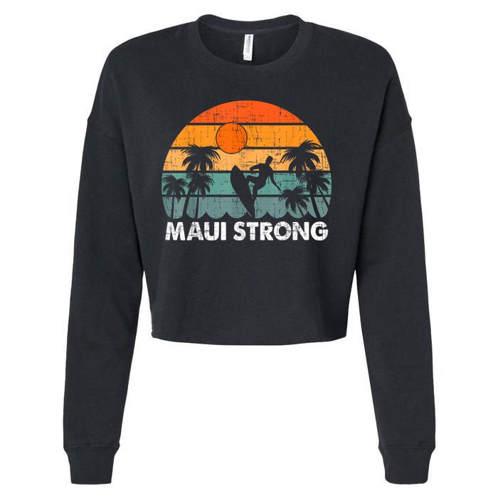 Pray For Maui Hawaii Strong Maui Cropped Pullover Crew